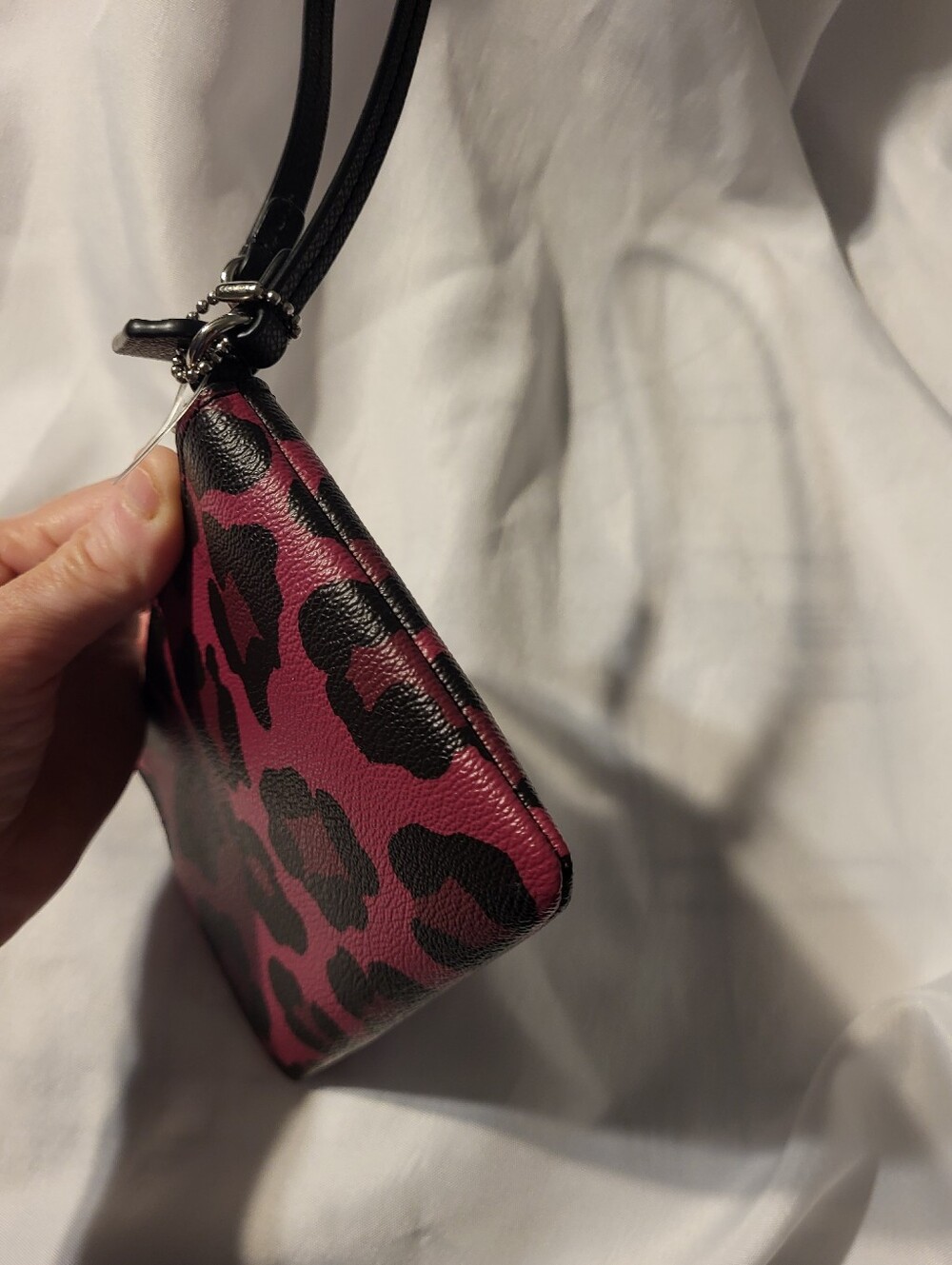 Coach Pink Leopard Animal Print Ocelot Wristlet Wallet - Picture 5 of 11